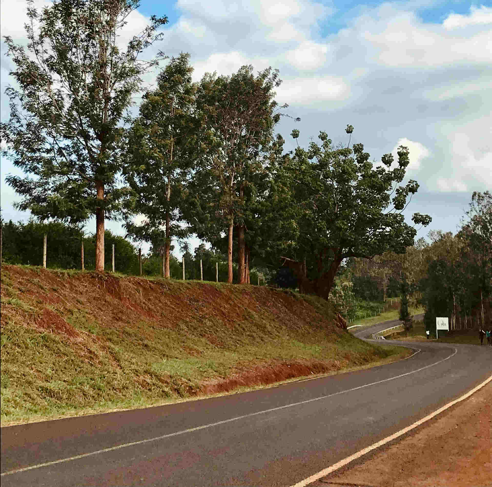Maasai Lodge finish point with cyclists